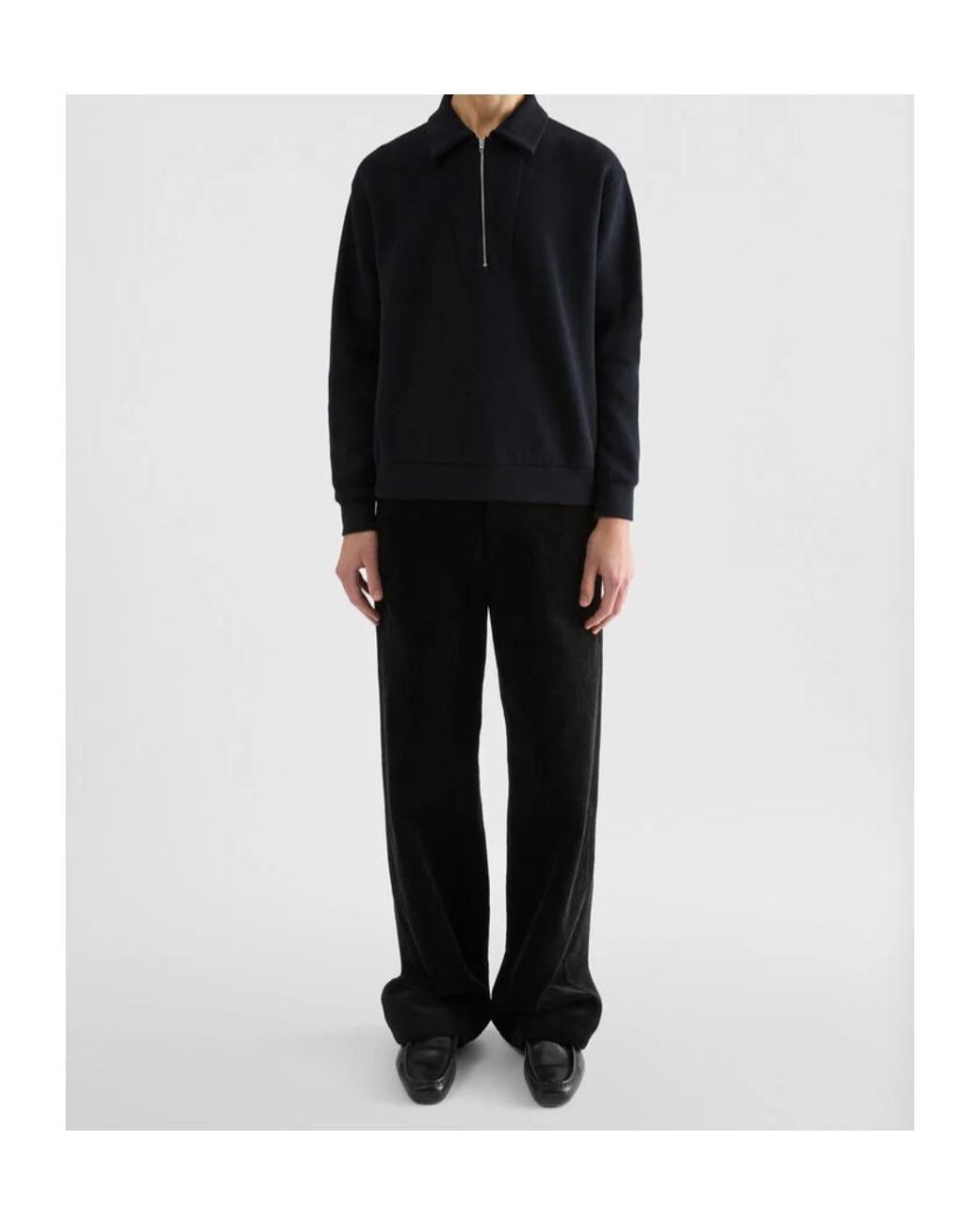 Jil Sander Black Wide-Leg Corduroy Pants for men