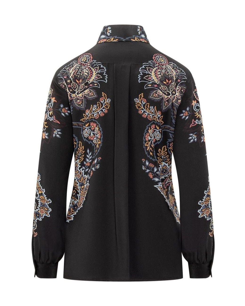 Etro Black Paisley-Printed Long-Sleeved Shirt