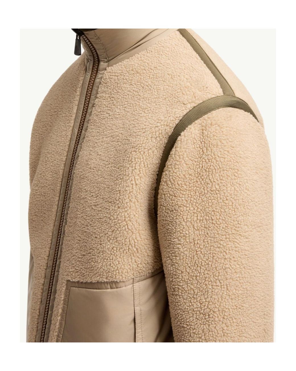 Moncler Natural Reversible Teddy Zip-Up Sweatshirt for men