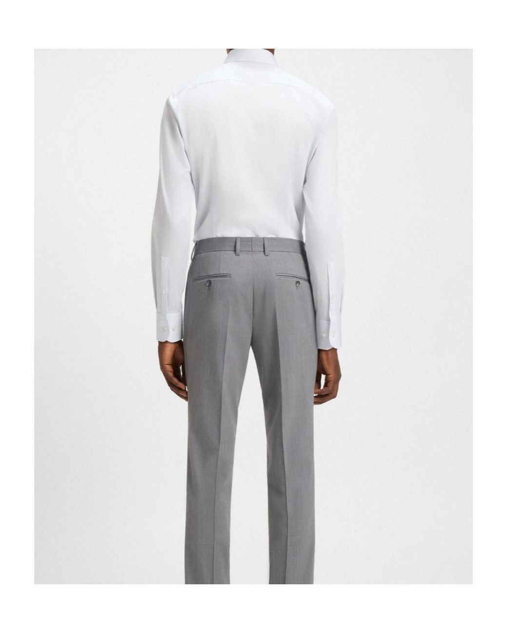 Boss White Long-Sleeve Button-Up Shirt for men