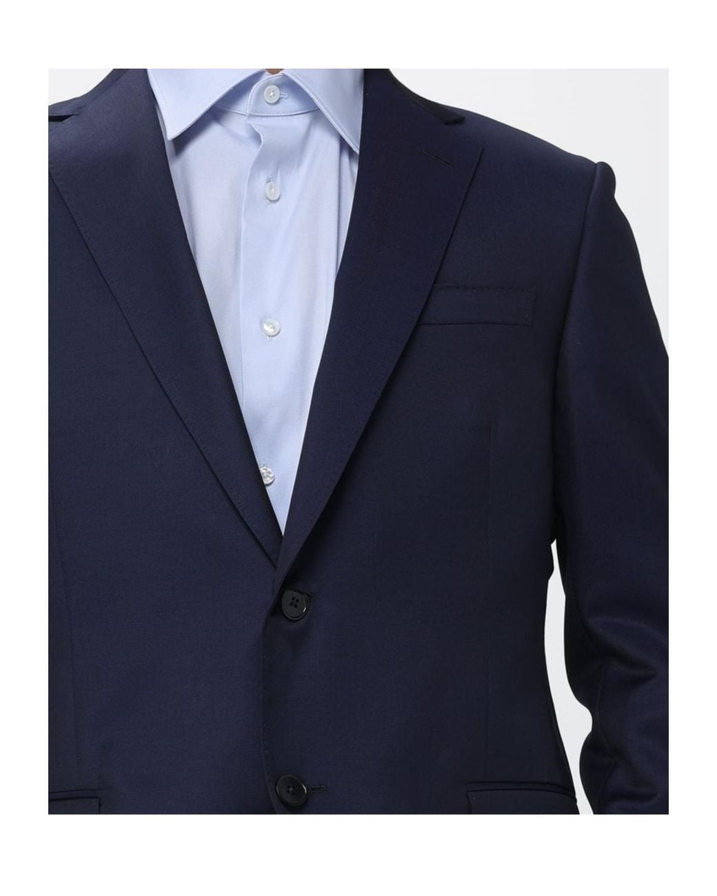 Zegna Blue Long-Sleeved Suit Jacket And Trousers Two-Piece Set for men
