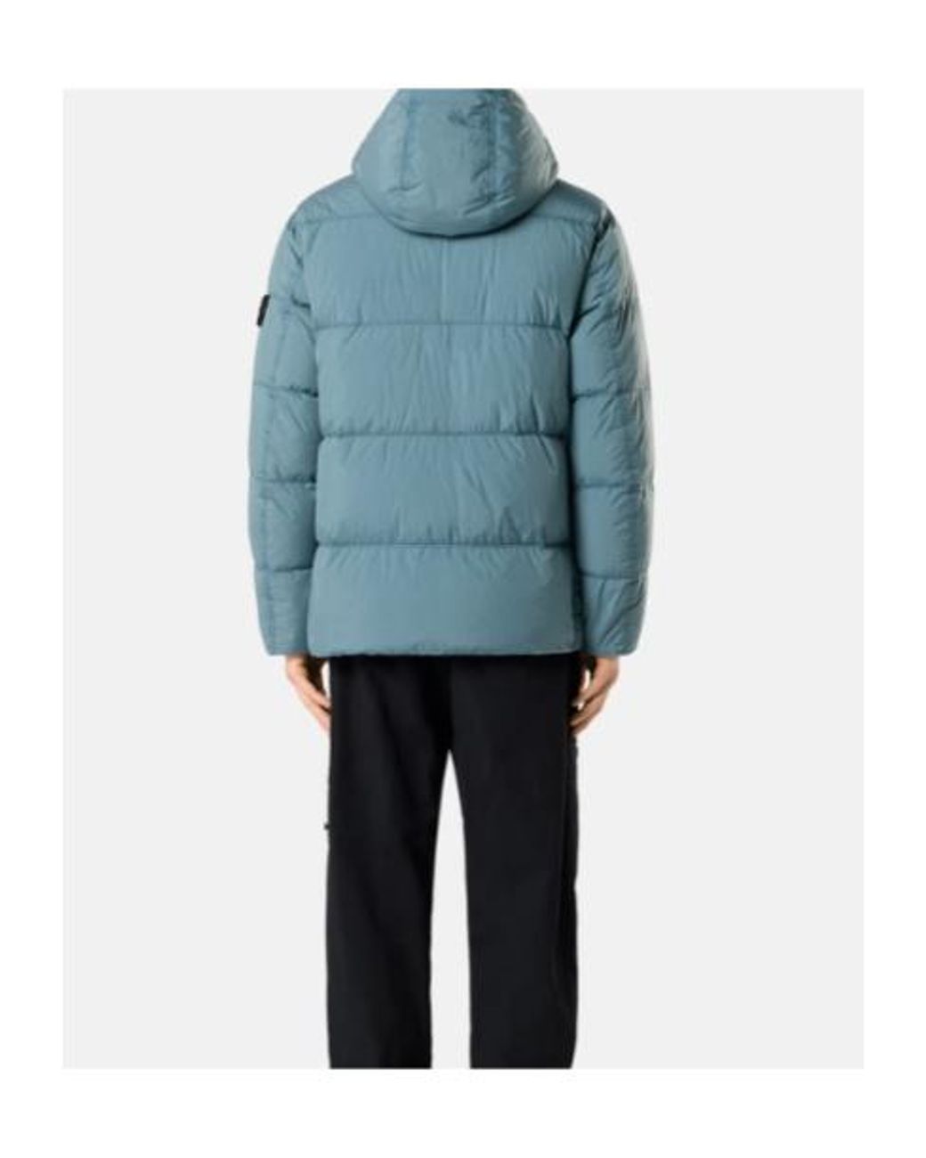 Stone Island Blue Compass-Badge High-Neck Jacket for men