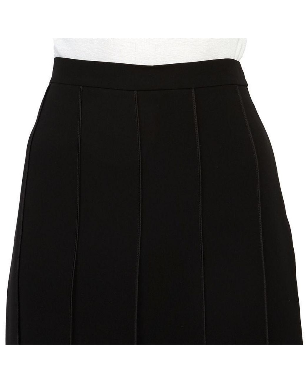 Max Mara Black Pleated Midi Skirt