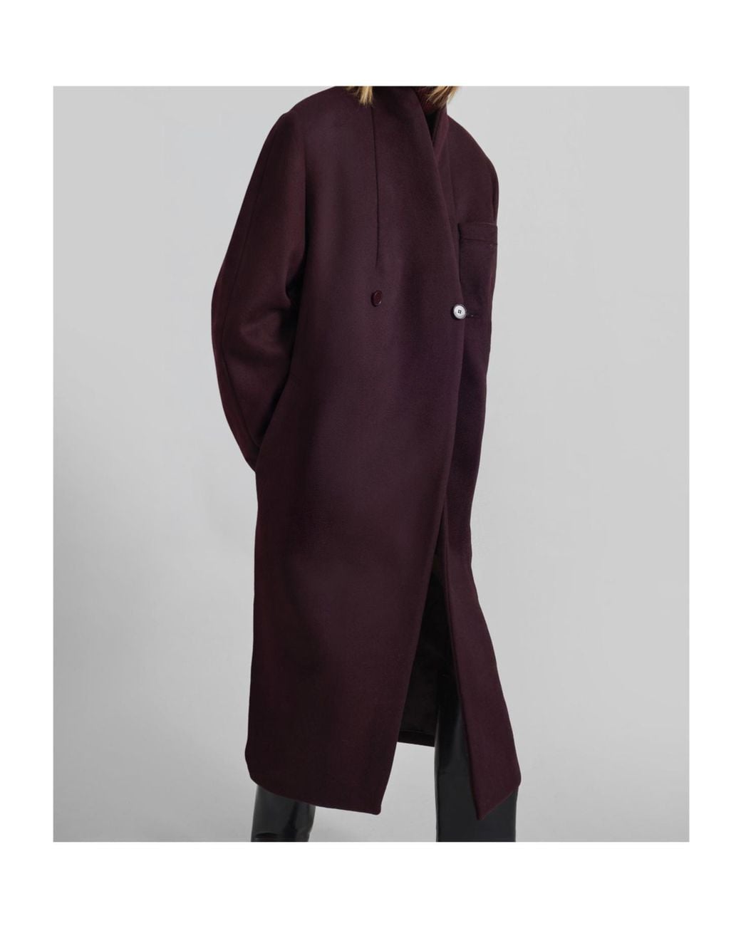 Frankie Shop Purple Brea Collarless Coat