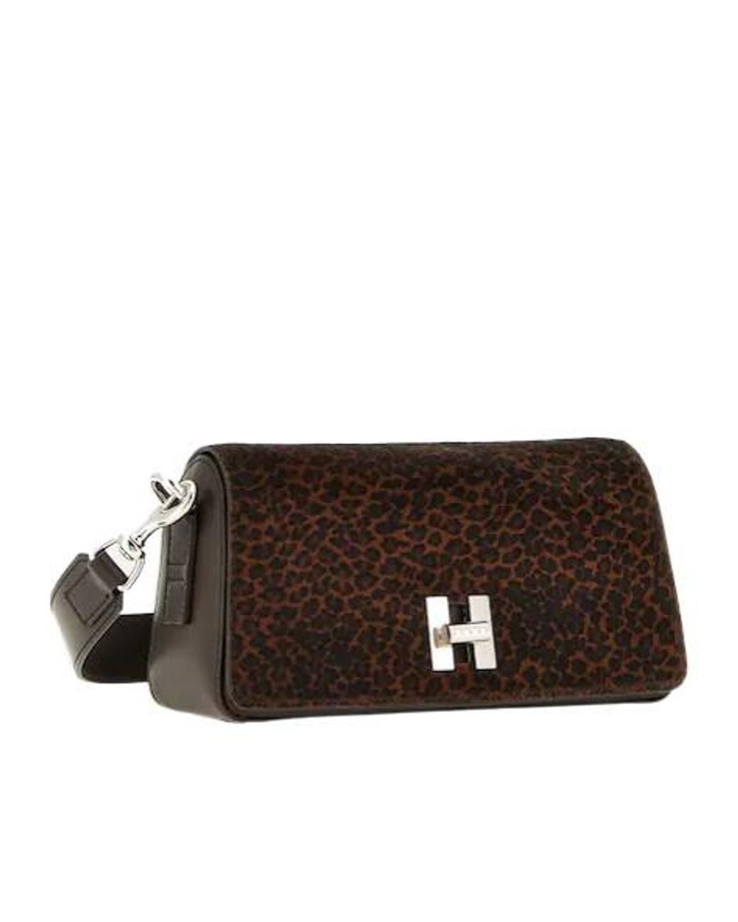 Hogan Brown Micro Pattern Crossbody Bag