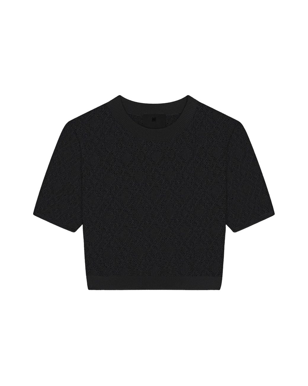 Givenchy Black Monogram 72 Jacquard Short-Sleeve Knit Top