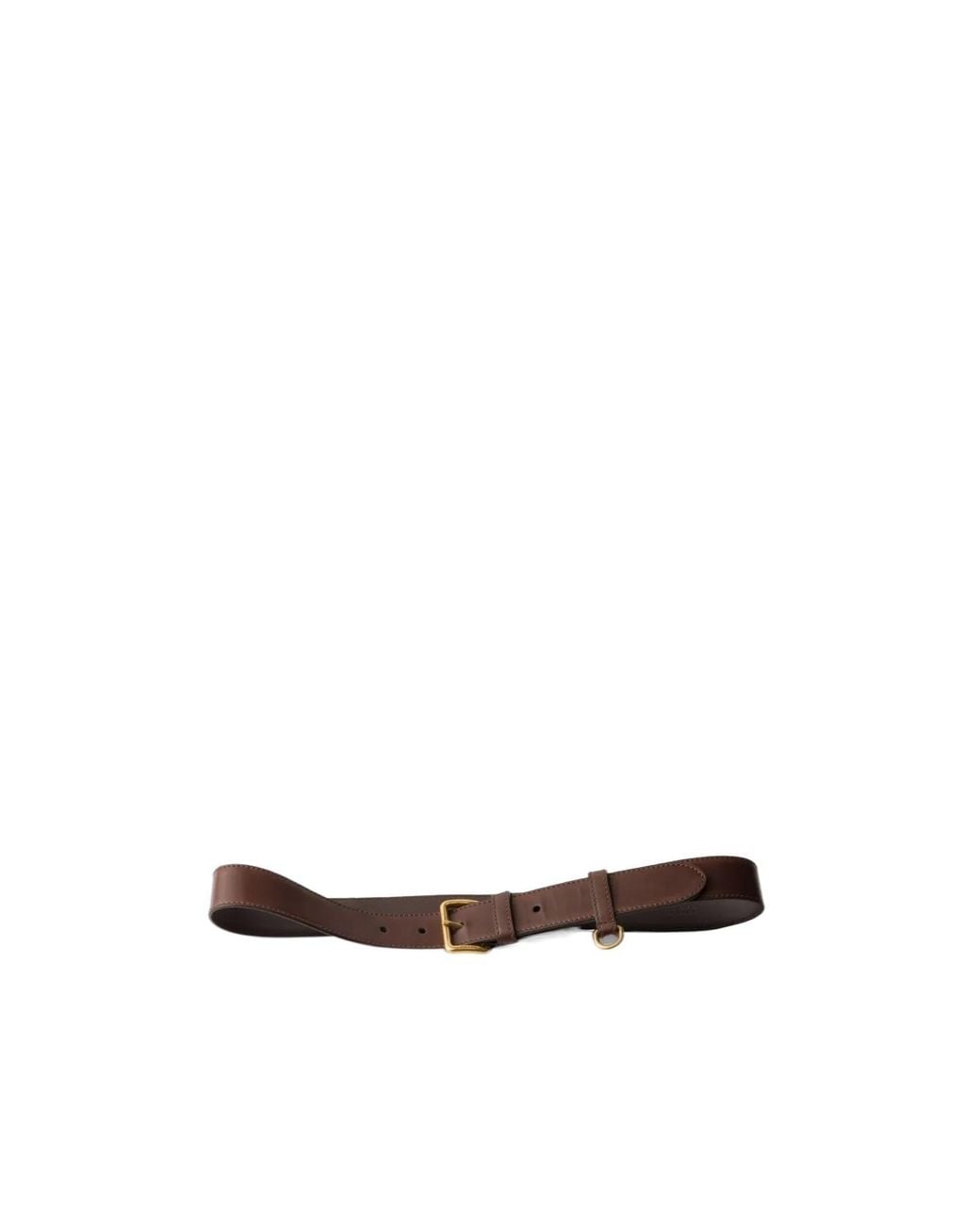 Prada White Pin Buckle Fastened Belt-Looped Belt
