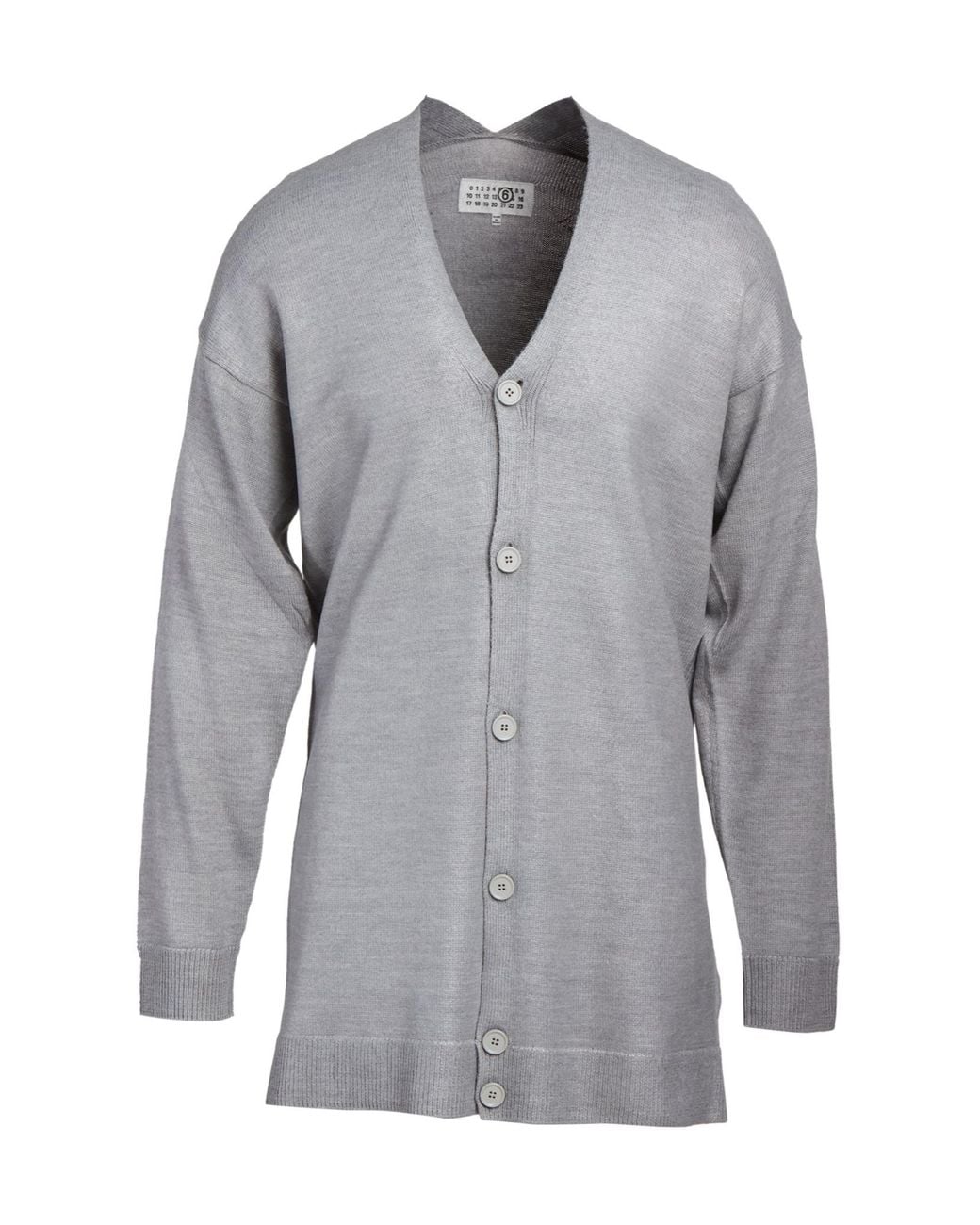 MM6 by Maison Margiela Gray Solid-Colored Medium-Thick Knitwear