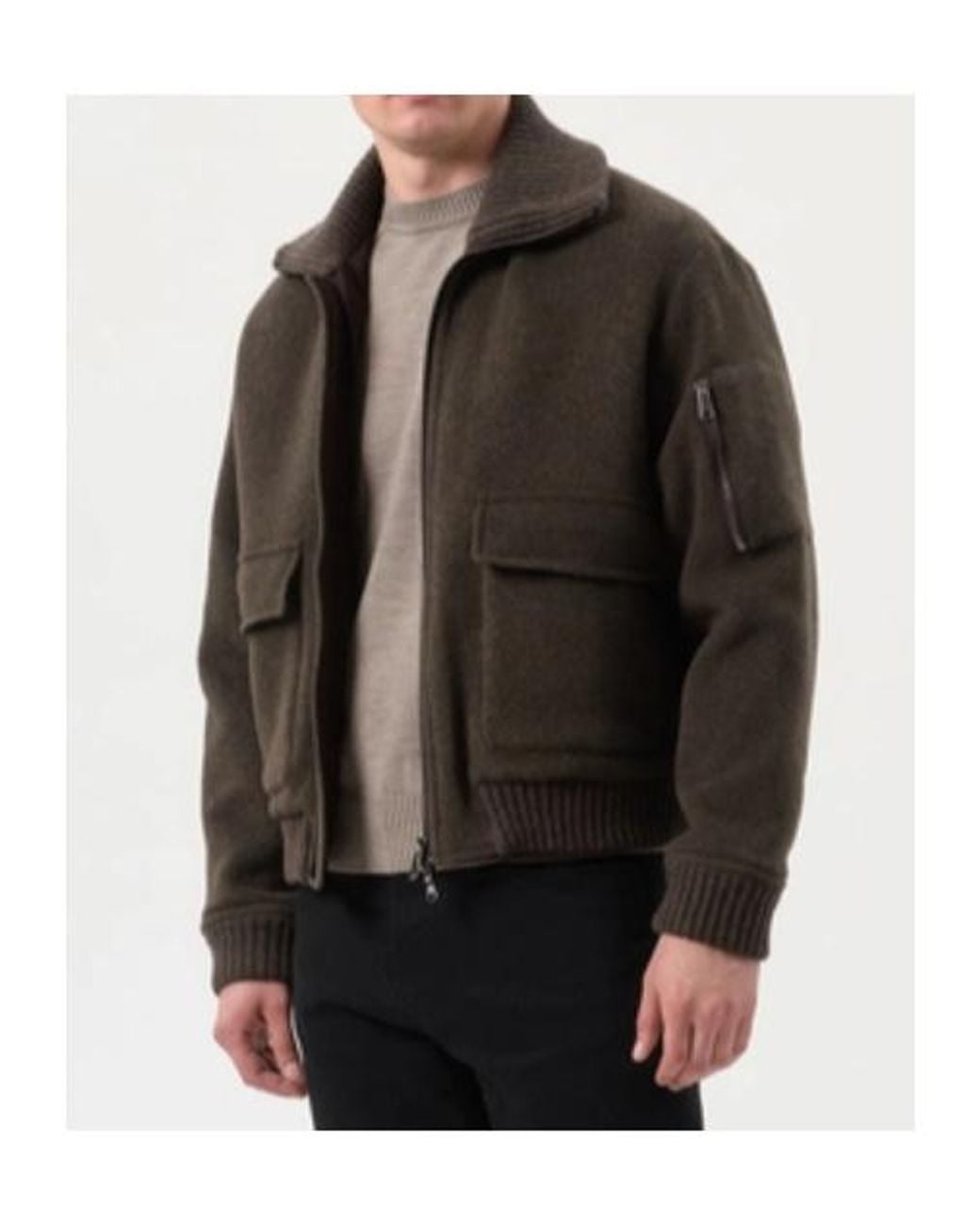 Paul & Shark Black Ribbed-Collar Wool-Blend Jacket for men