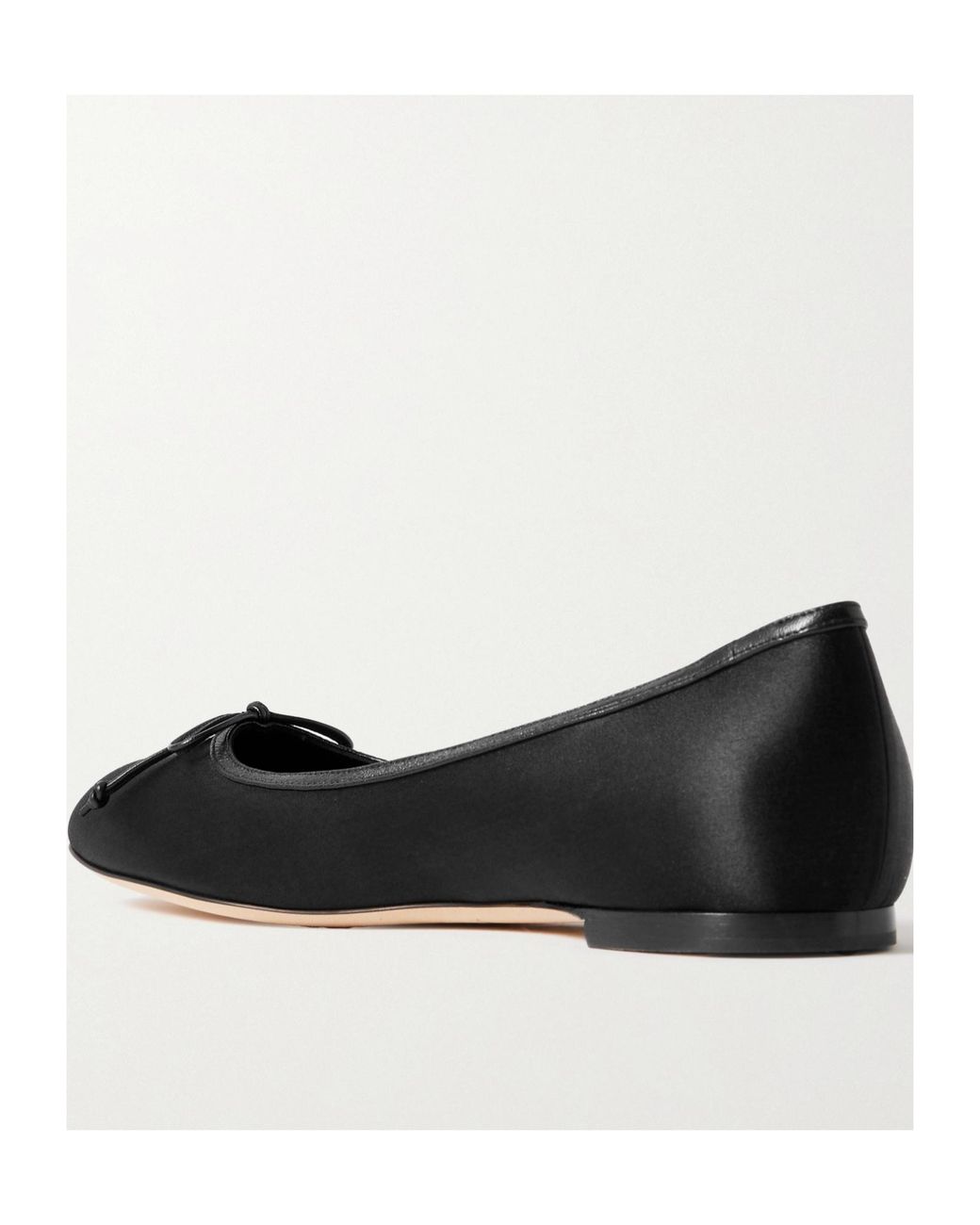 Manolo Blahnik Black Round Toe Ballet Shoes