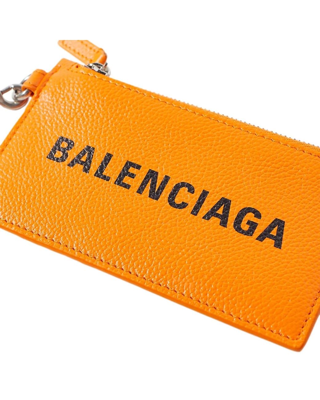 Balenciaga White Keyring Logo Card Holder for men