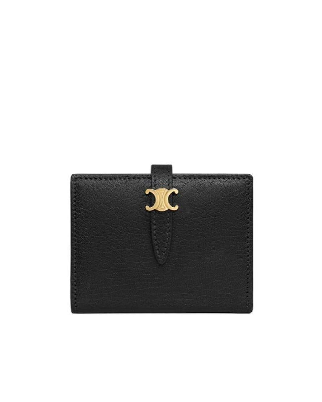 Céline Black Bi-Fold Card Holder Triomphe Pontet