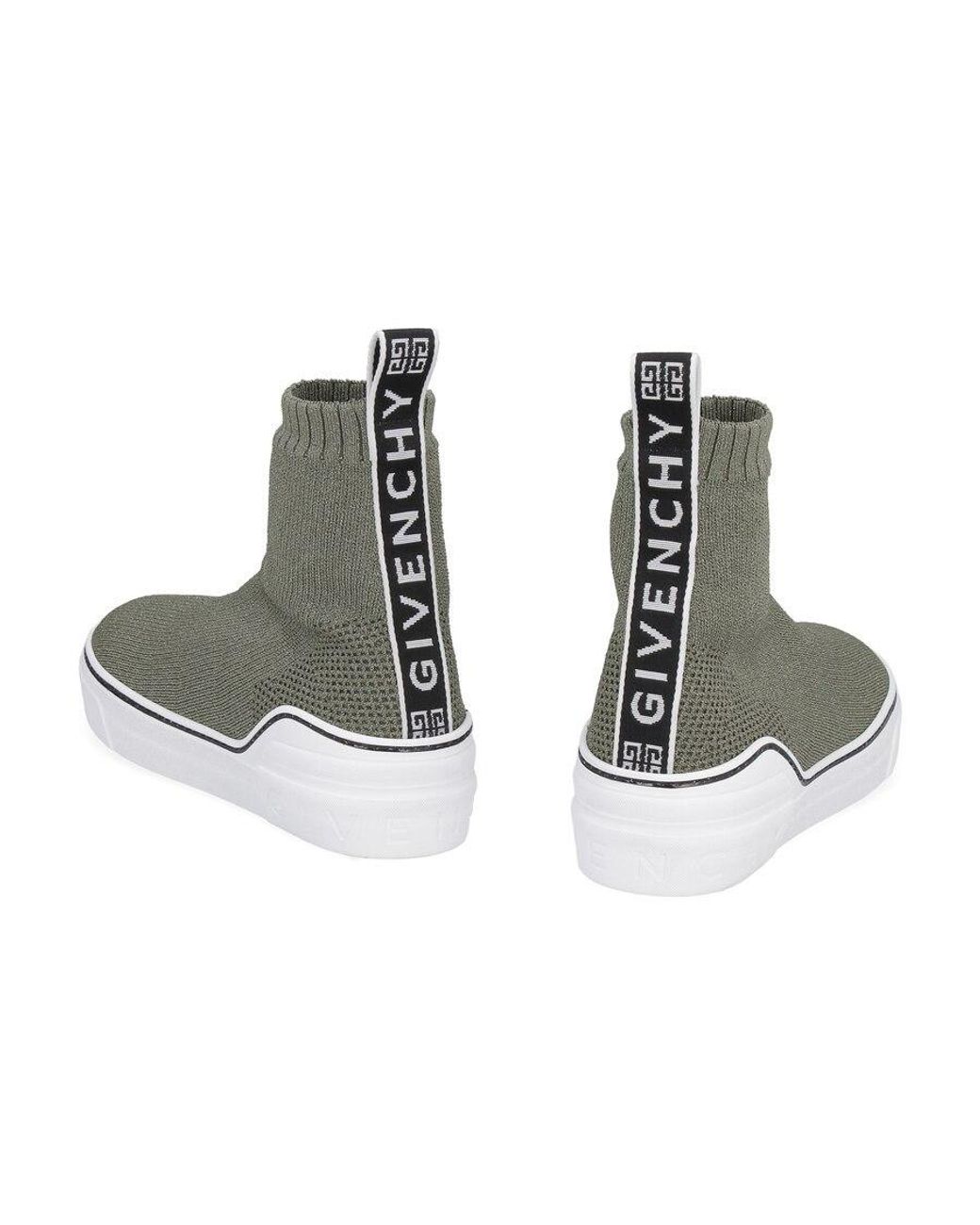 Givenchy Green Logo High-Top Sock Sneakers