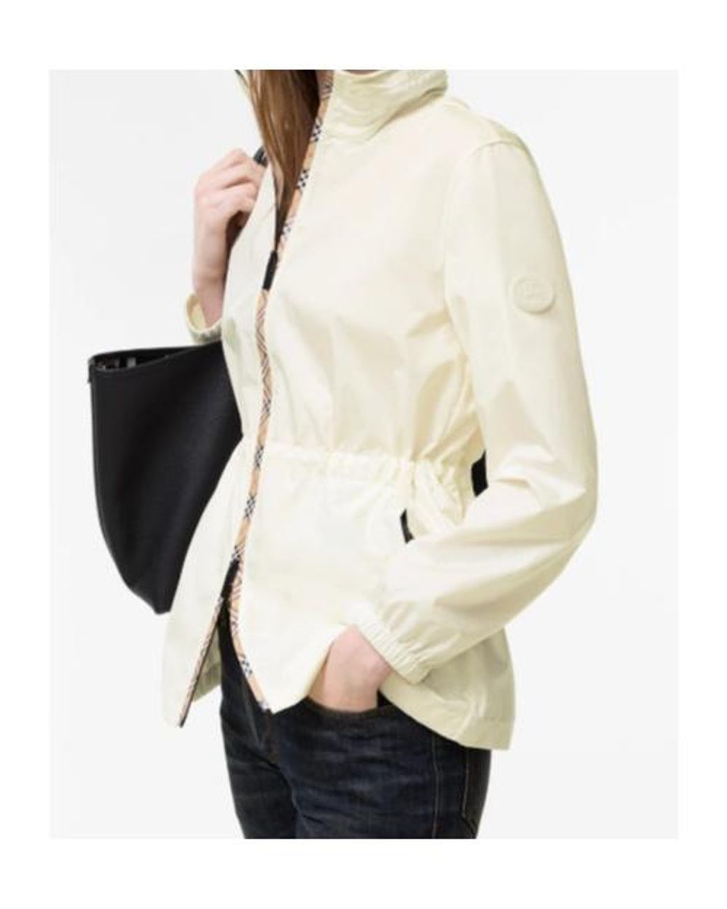 Burberry Natural Check-Trim Zipped Jacket