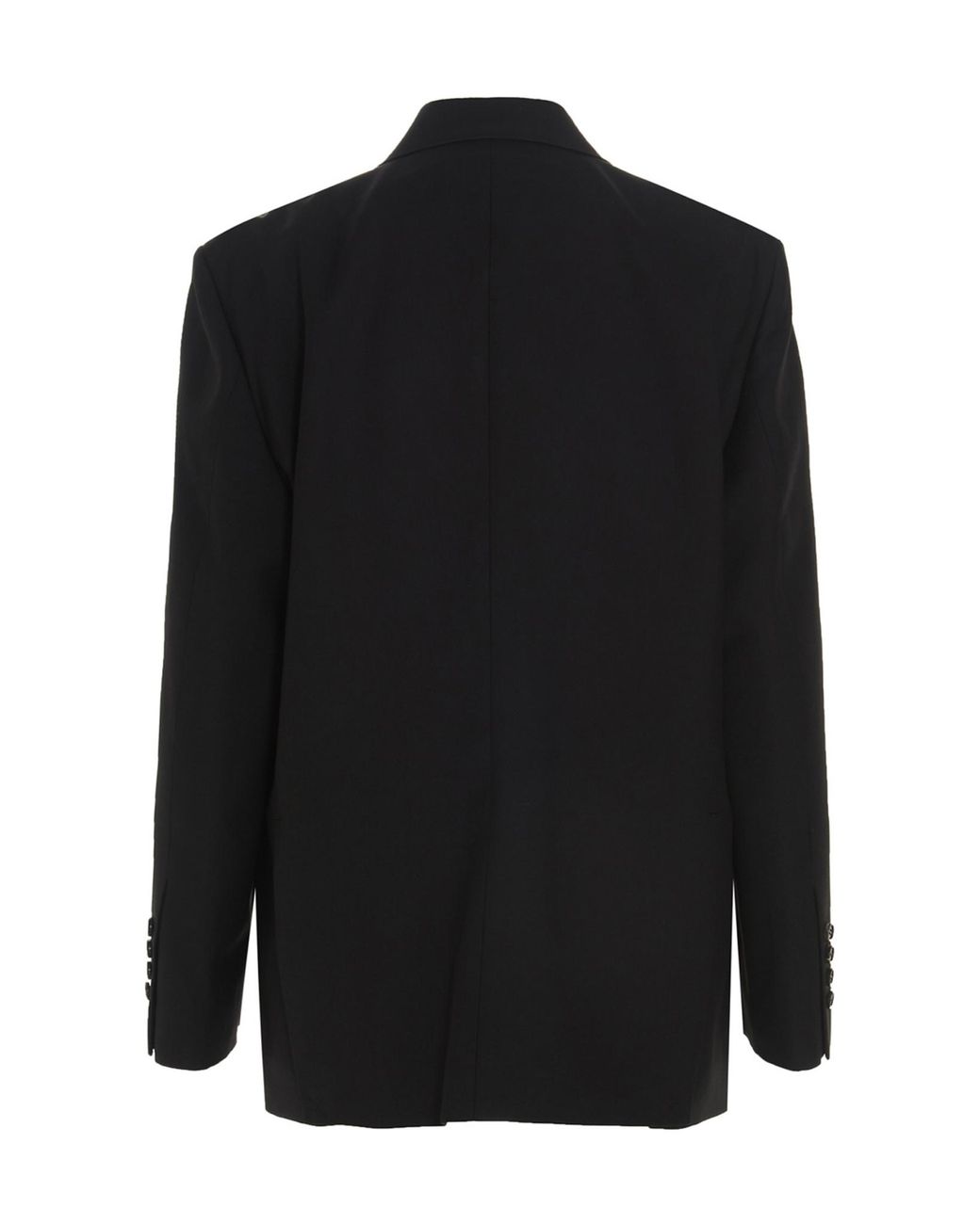 we11done Black Logo-Patch Long Sleeved Oversized Blazer for men
