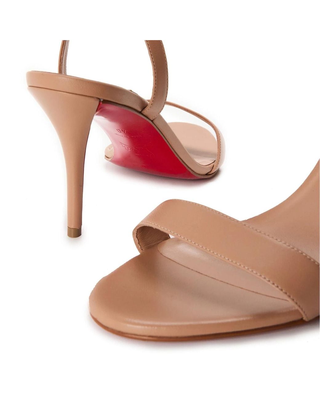 Christian Louboutin Pink Logo Heel Sandals