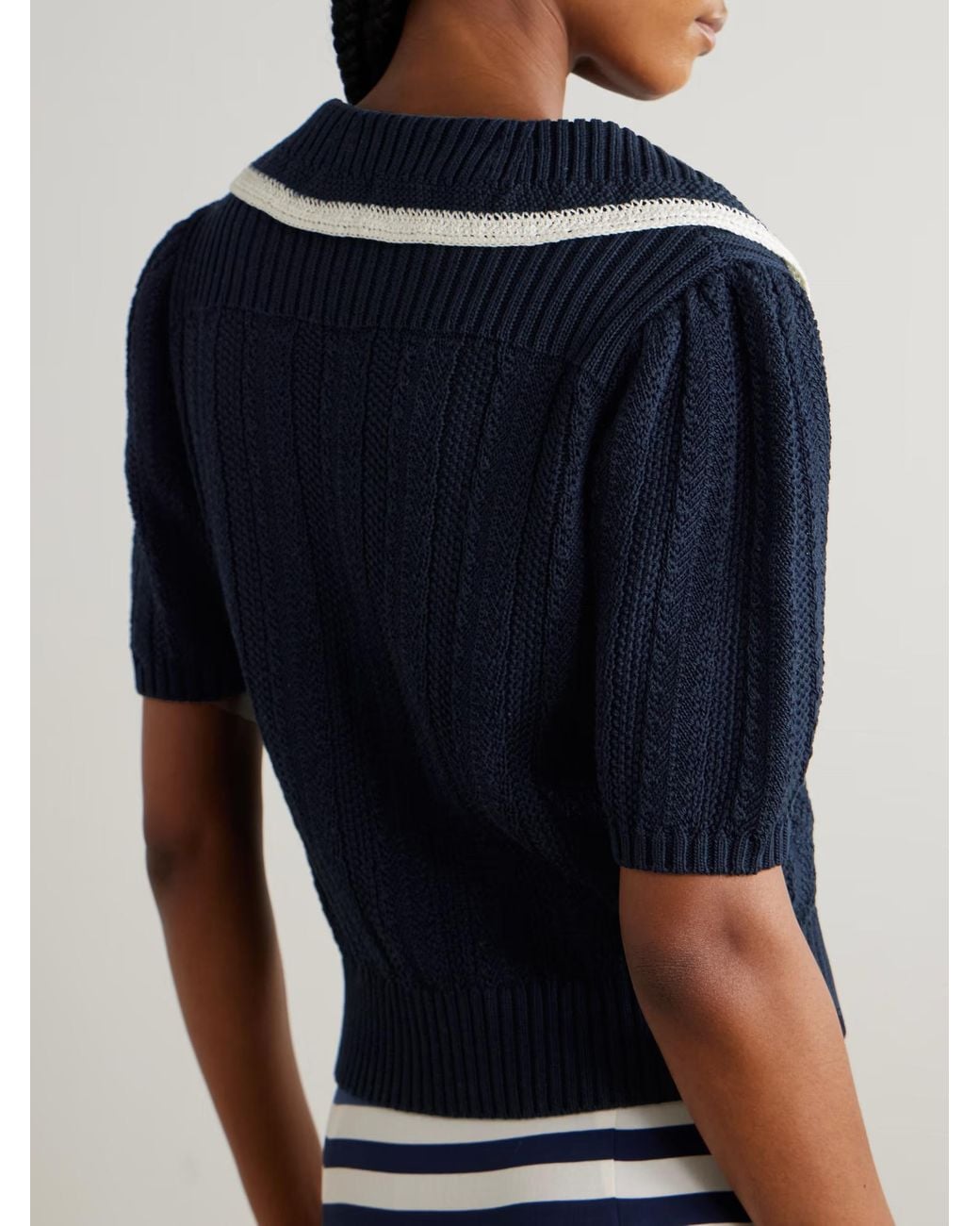 Rixo Blue Pippa Bow-Decorated Sweater