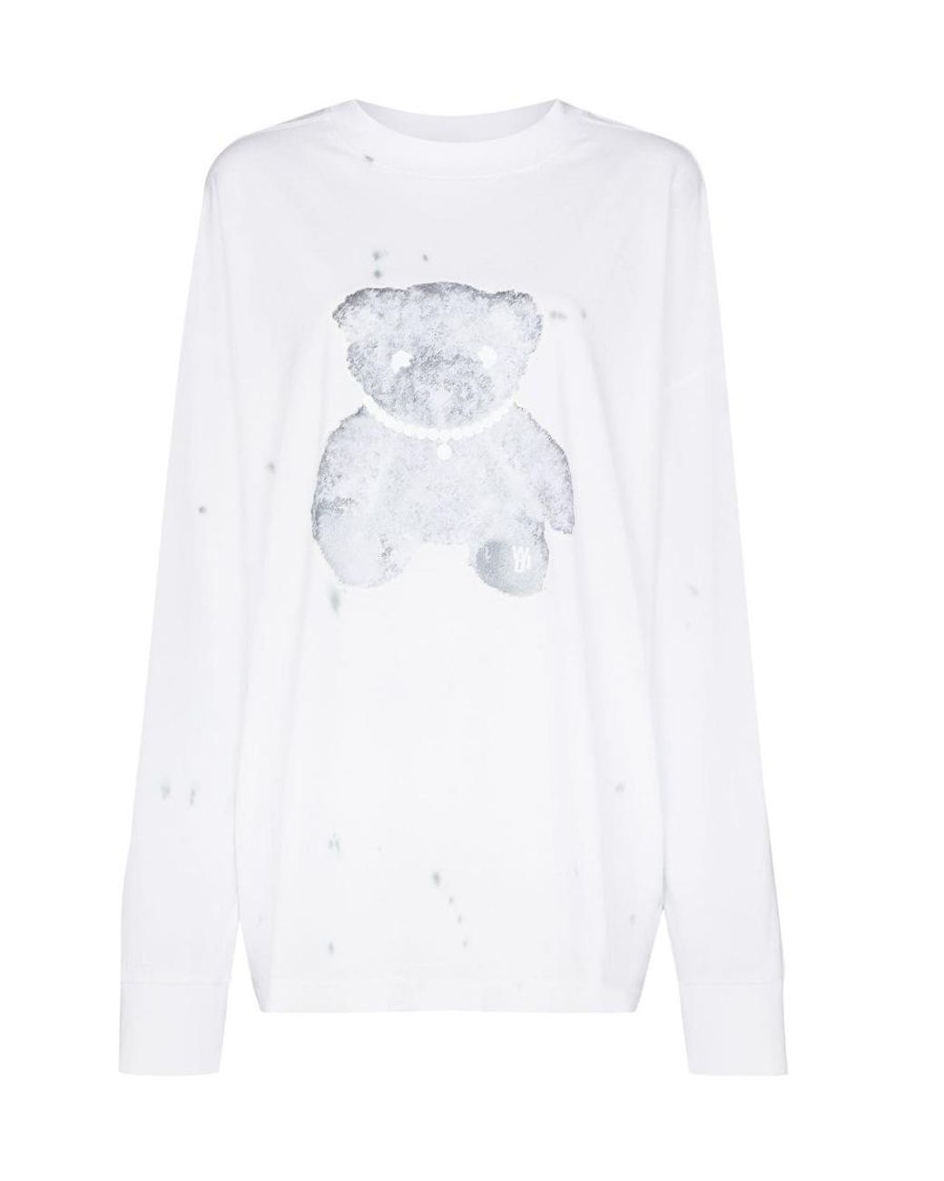 we11done White Teddy Bear Cotton Sweatshirt