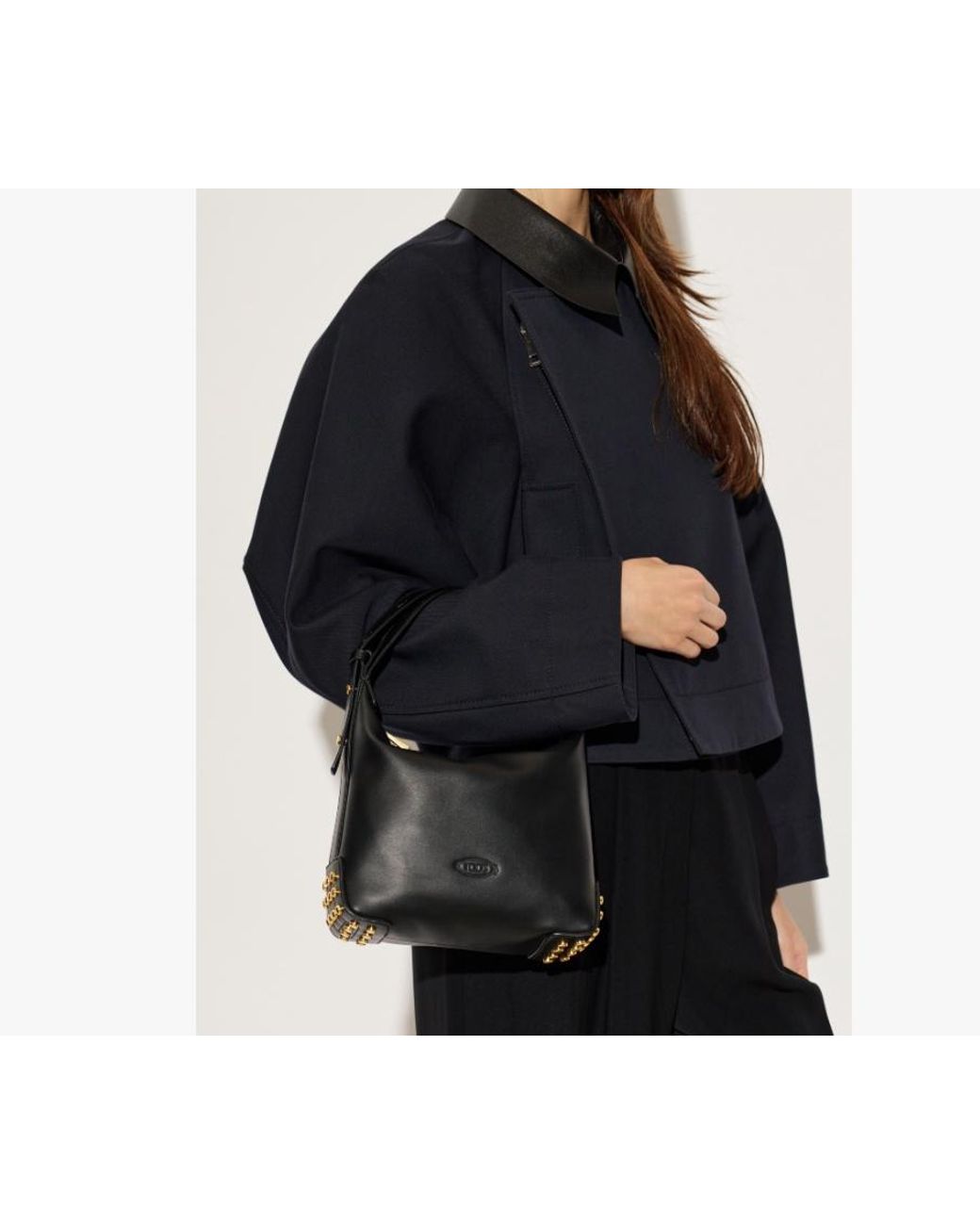 Tod's Black Mini Studded Shoulder Bag