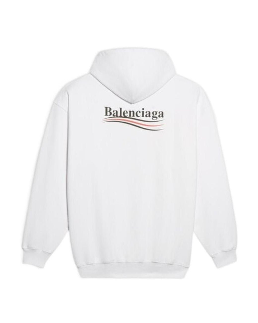 Balenciaga White Felpa Con Cappuccio Political Campaign Hoodie Large Fit Da Donna