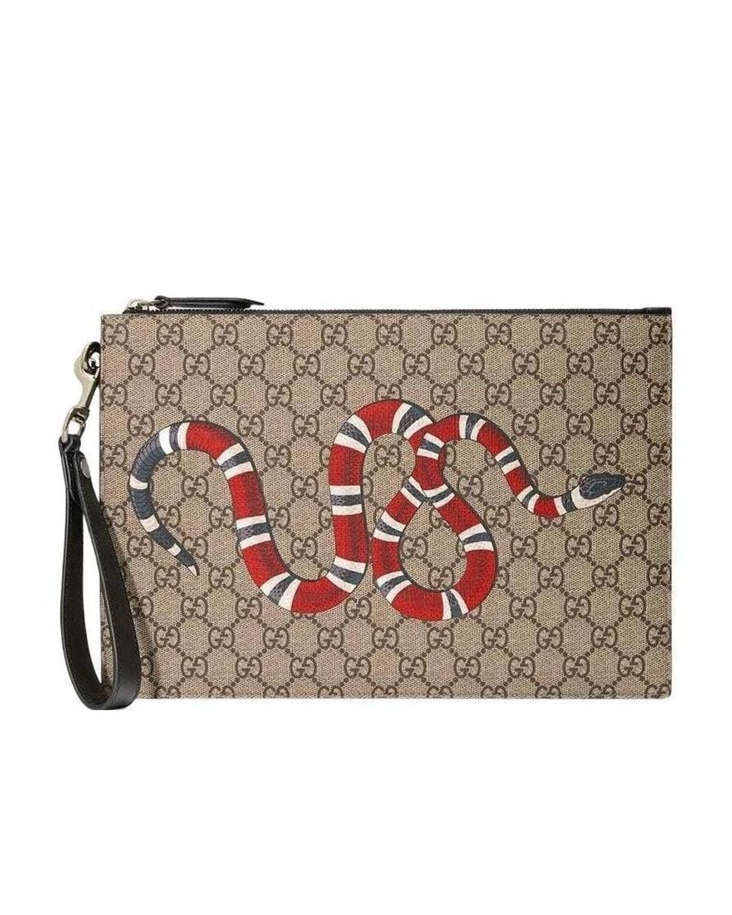 Gucci Metallic Gg Pouch With Kingsnake for men