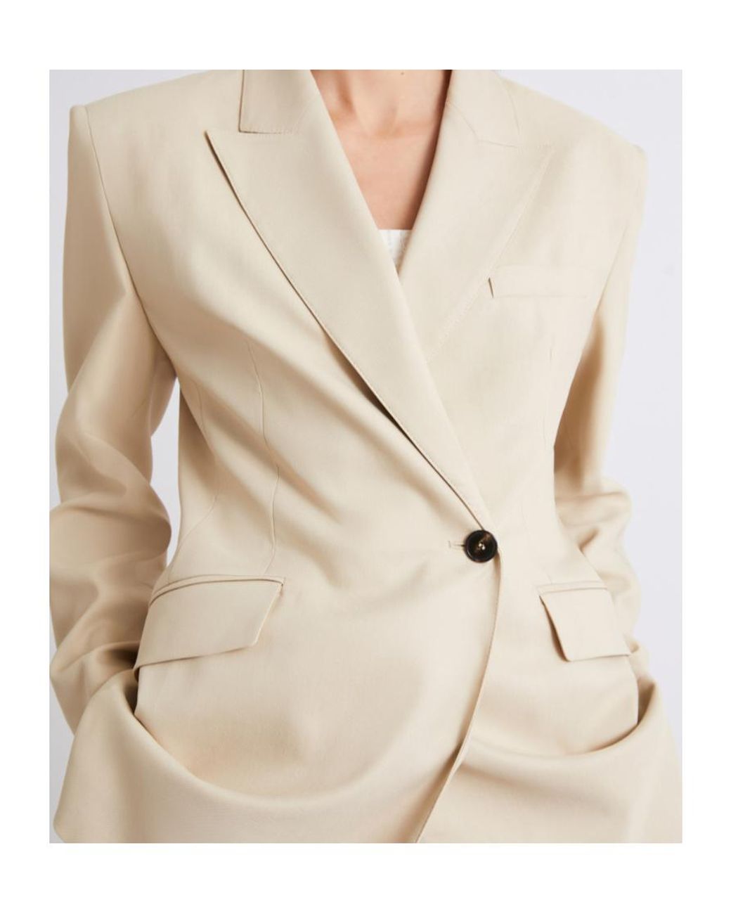 Marella Natural Stretch Viscose-Blend Twill Blazer