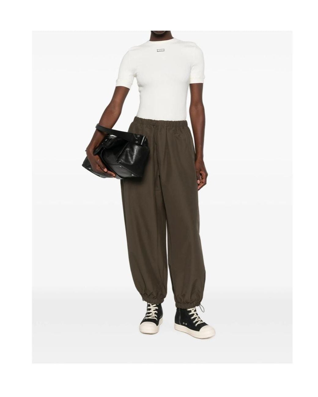 Entire studios Green Elasticated-Cuff Wide Trousers for men