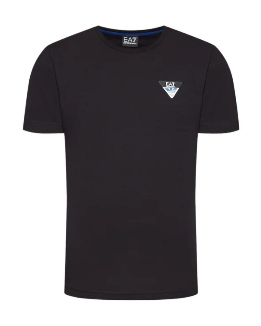 EA7 Black T-Shirt With Round Neck And Short Sleeves for men