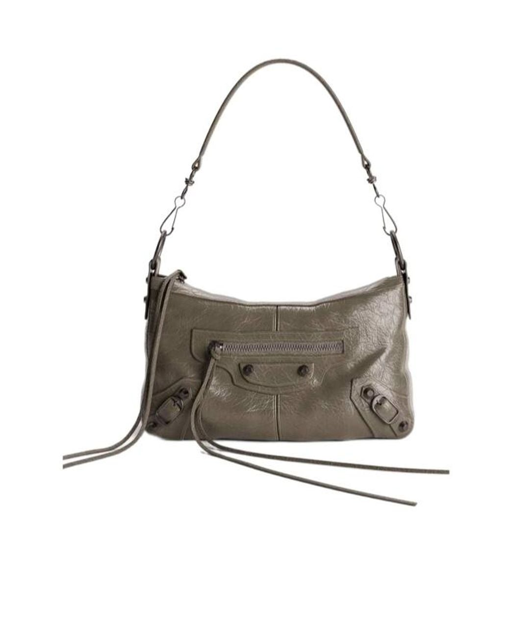 Balenciaga Gray Le City Moto Mini Shoulder Bag