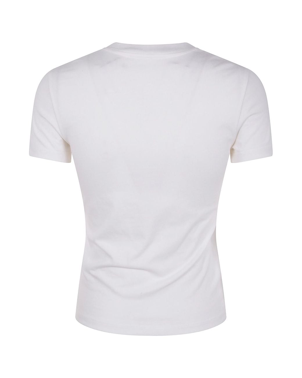 Blumarine White Logo Embellished Crewneck T-Shirt