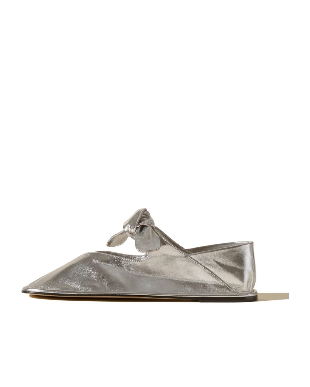 Hereu White Llasada Metallic Ballerina Shoes