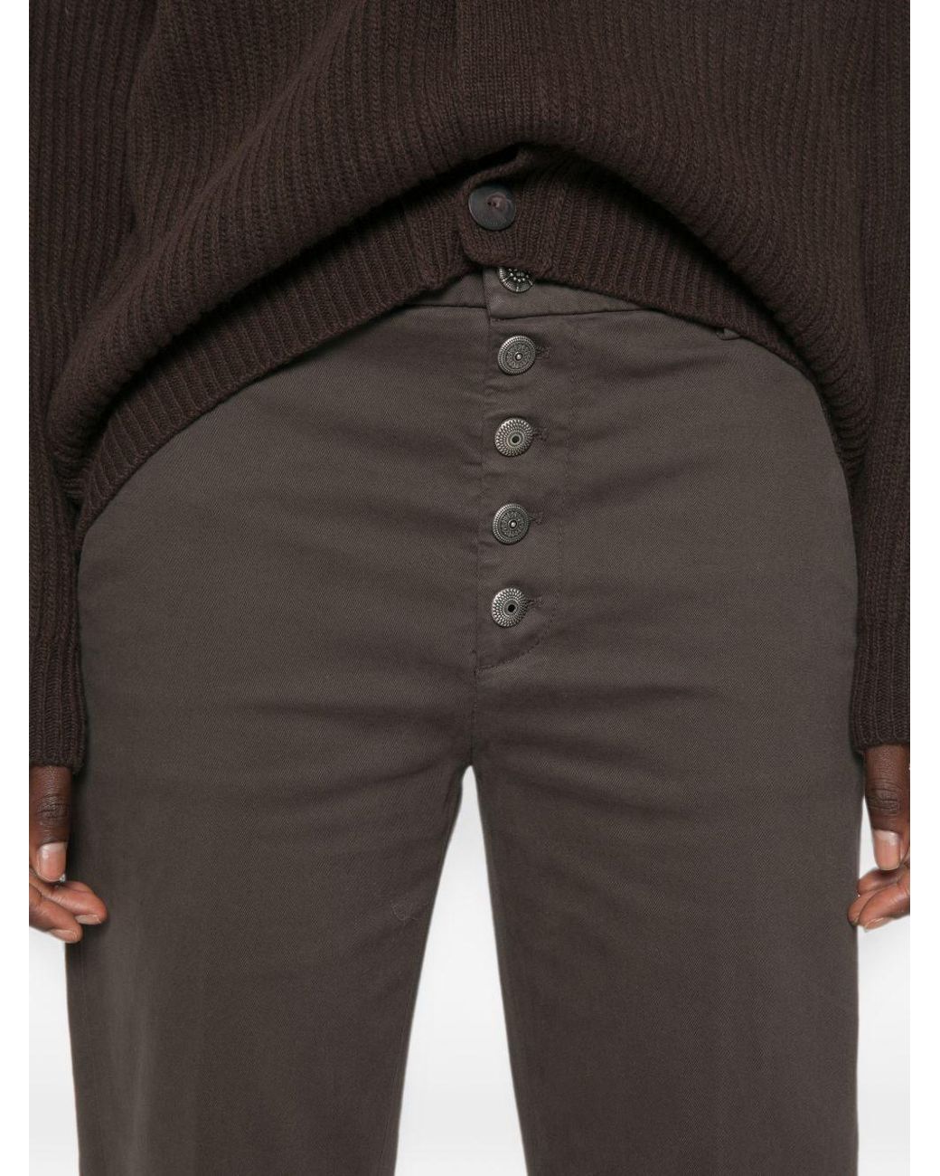 Dondup Gray Nima Buttoned Trousers