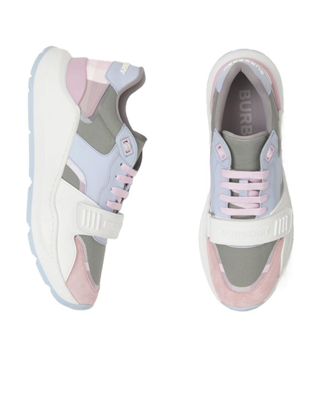 Burberry Gray Low-Top Panelled Sneakers