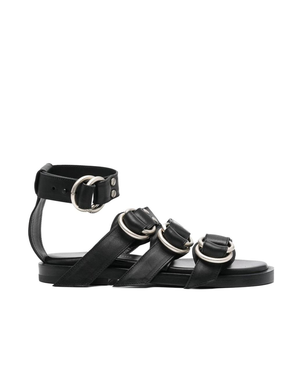 Ann Demeulemeester Black Leather Sandals