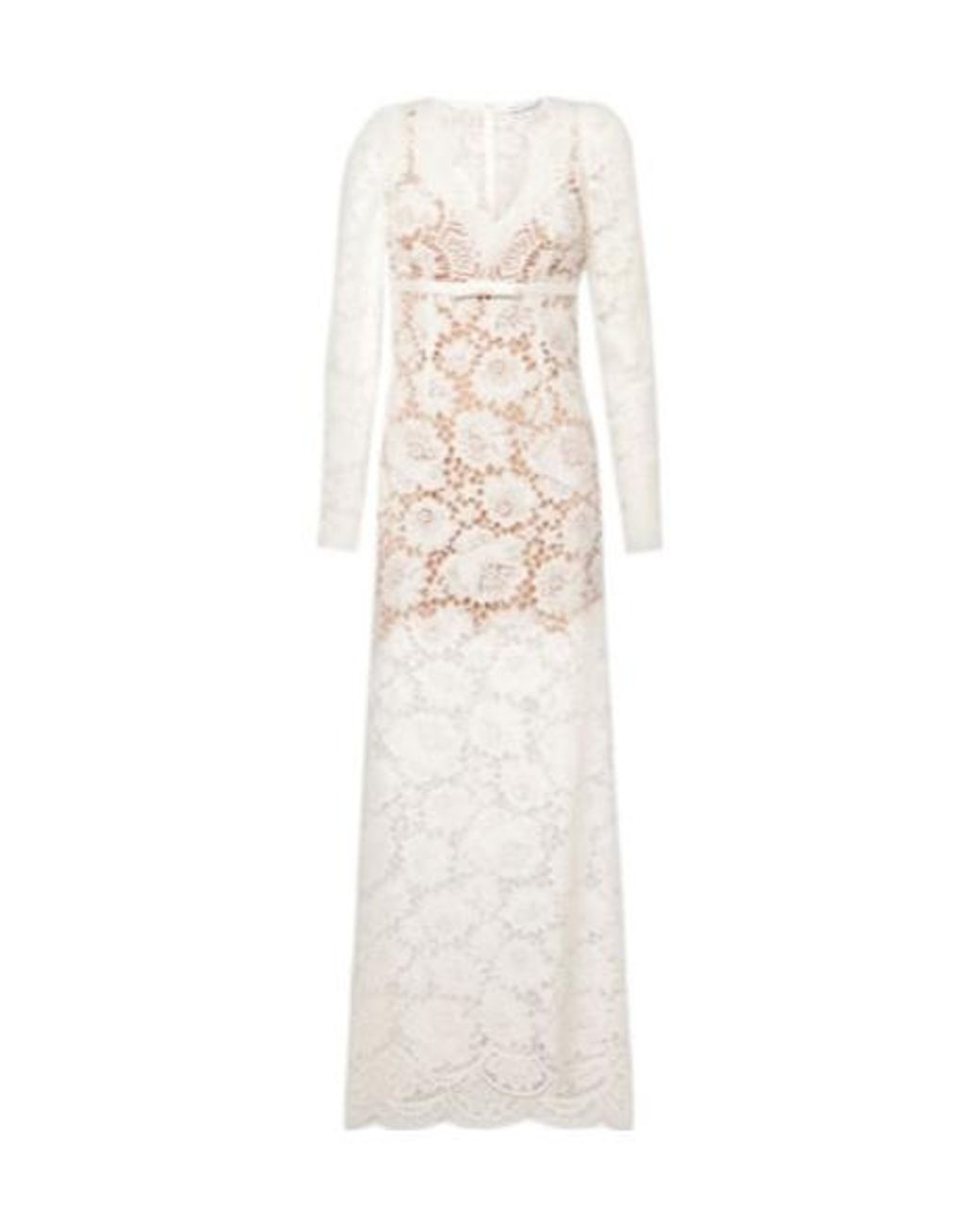 Self-Portrait White Maxi Dress With Long Sleeves