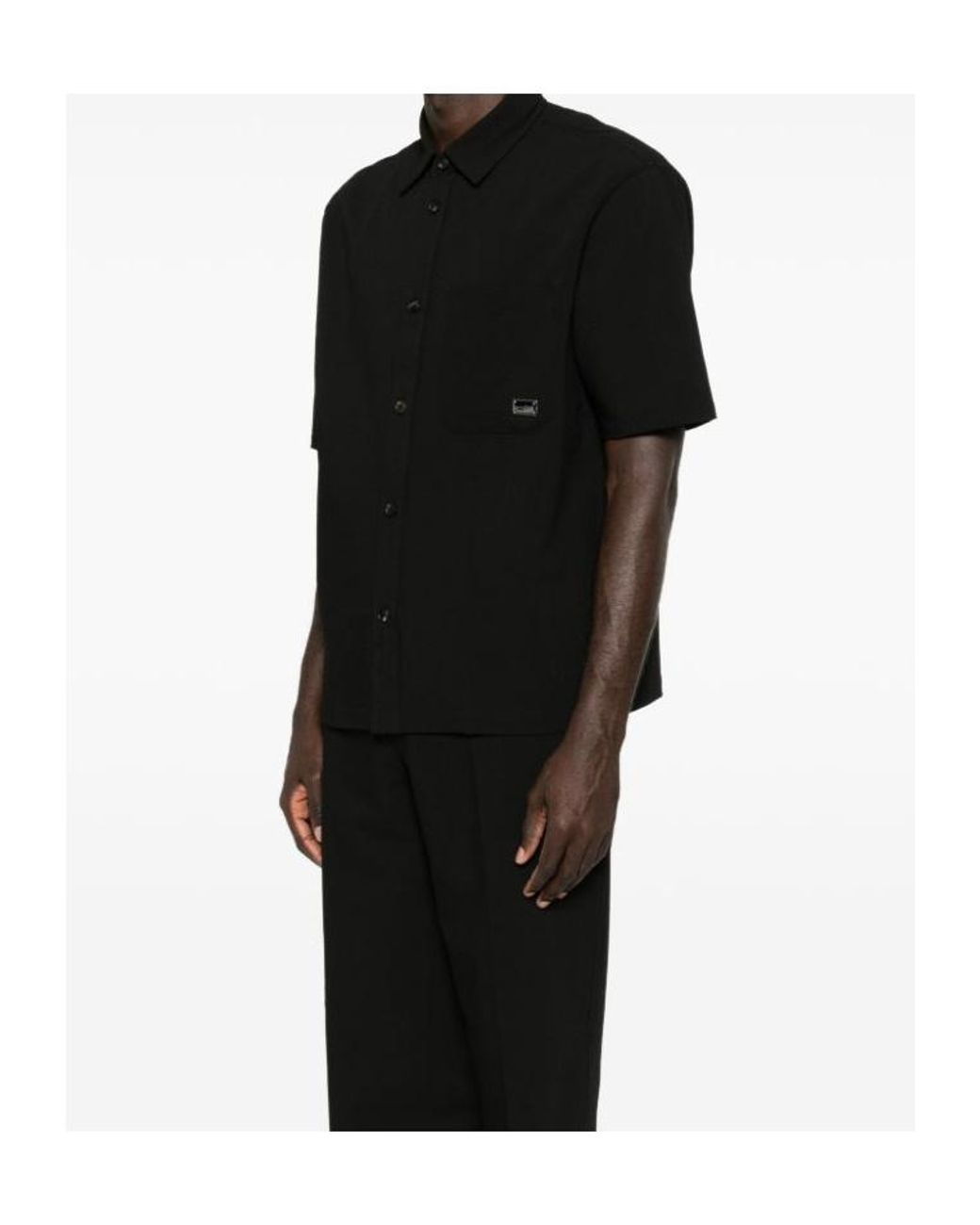 Emporio Armani Black Short-Sleeve Shirt for men