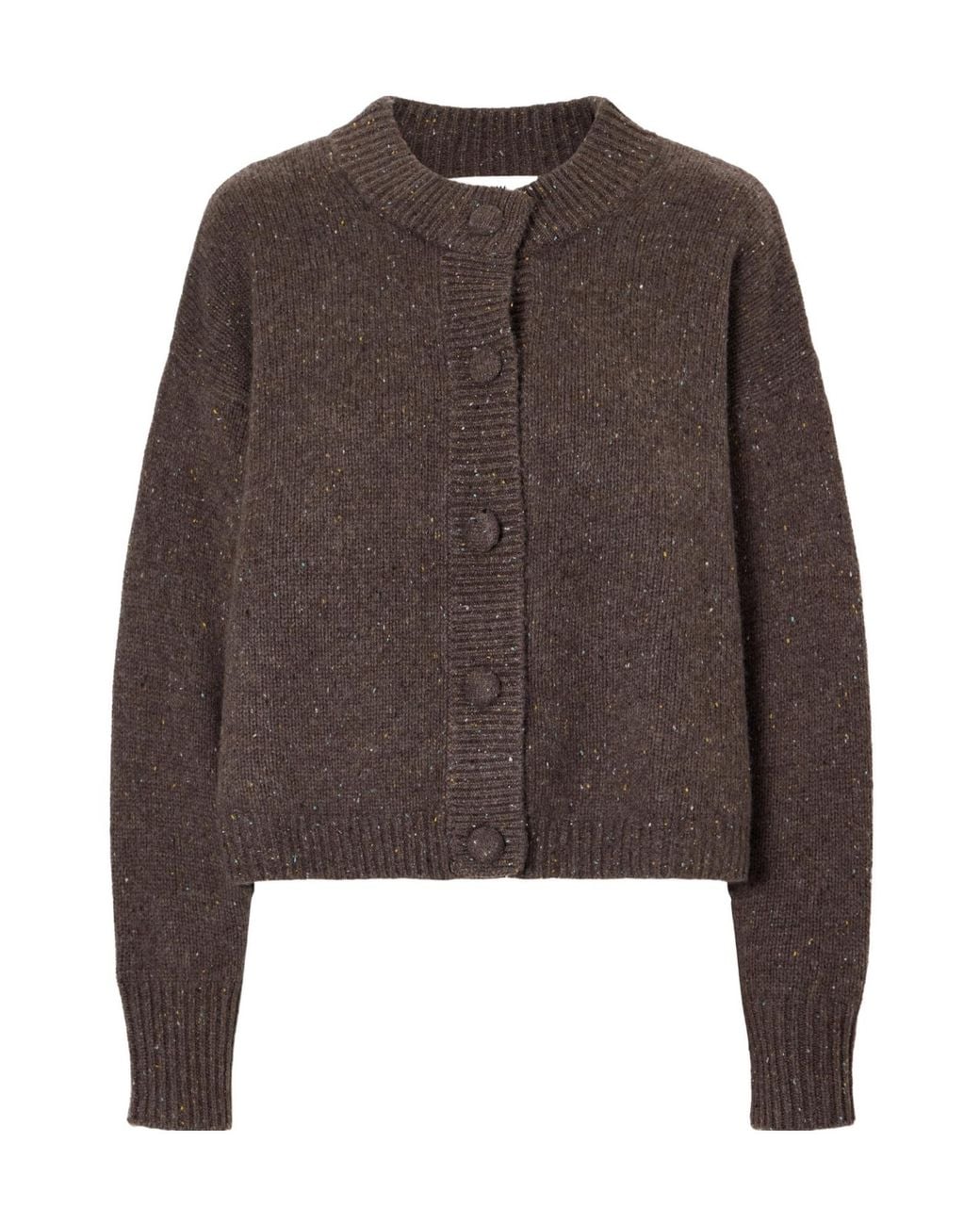 FRAME Brown Solid-Colored Cardigan