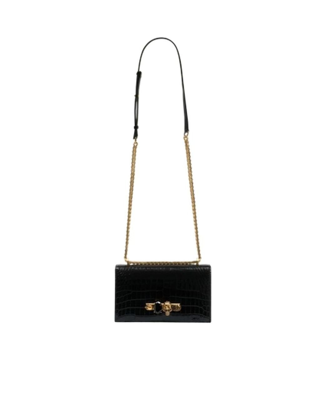 McQueen White Jewelled Satchel Crossbody Bag