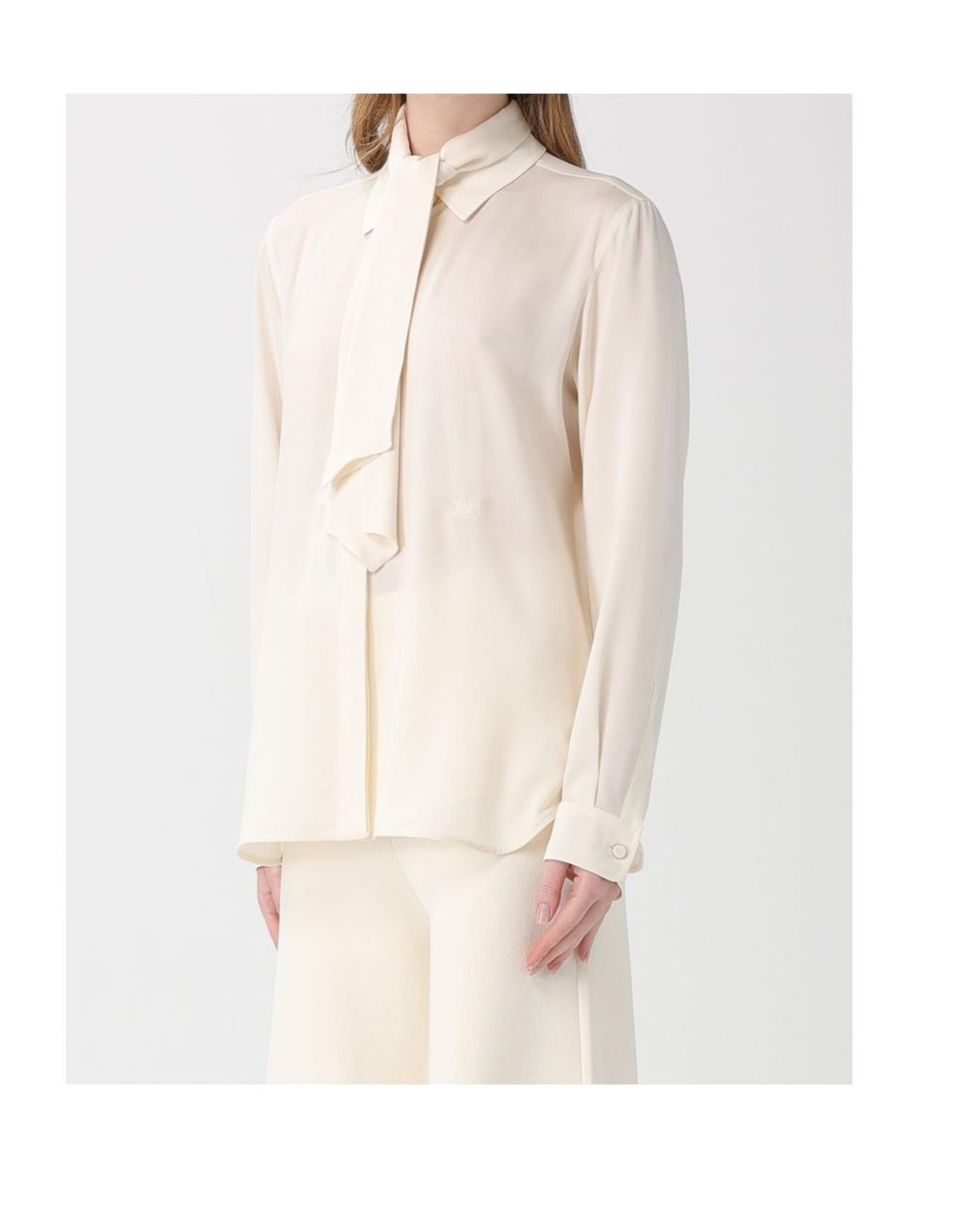 Max Mara Natural Mxmcolmo Tie Neck Blouse