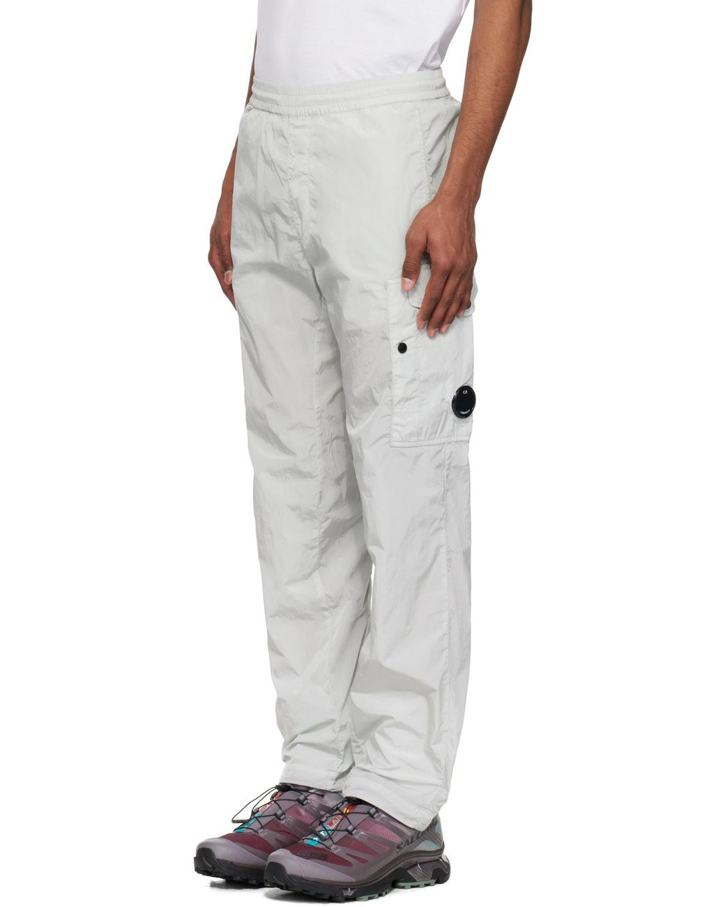 C P Company Gray Chrome-R Cargo Pants for men