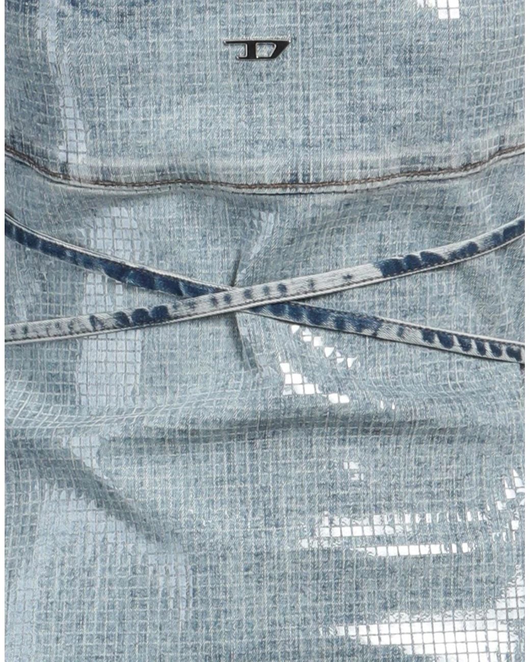 DIESEL Blue Midi Dress Cotton, Polyester, Elastane