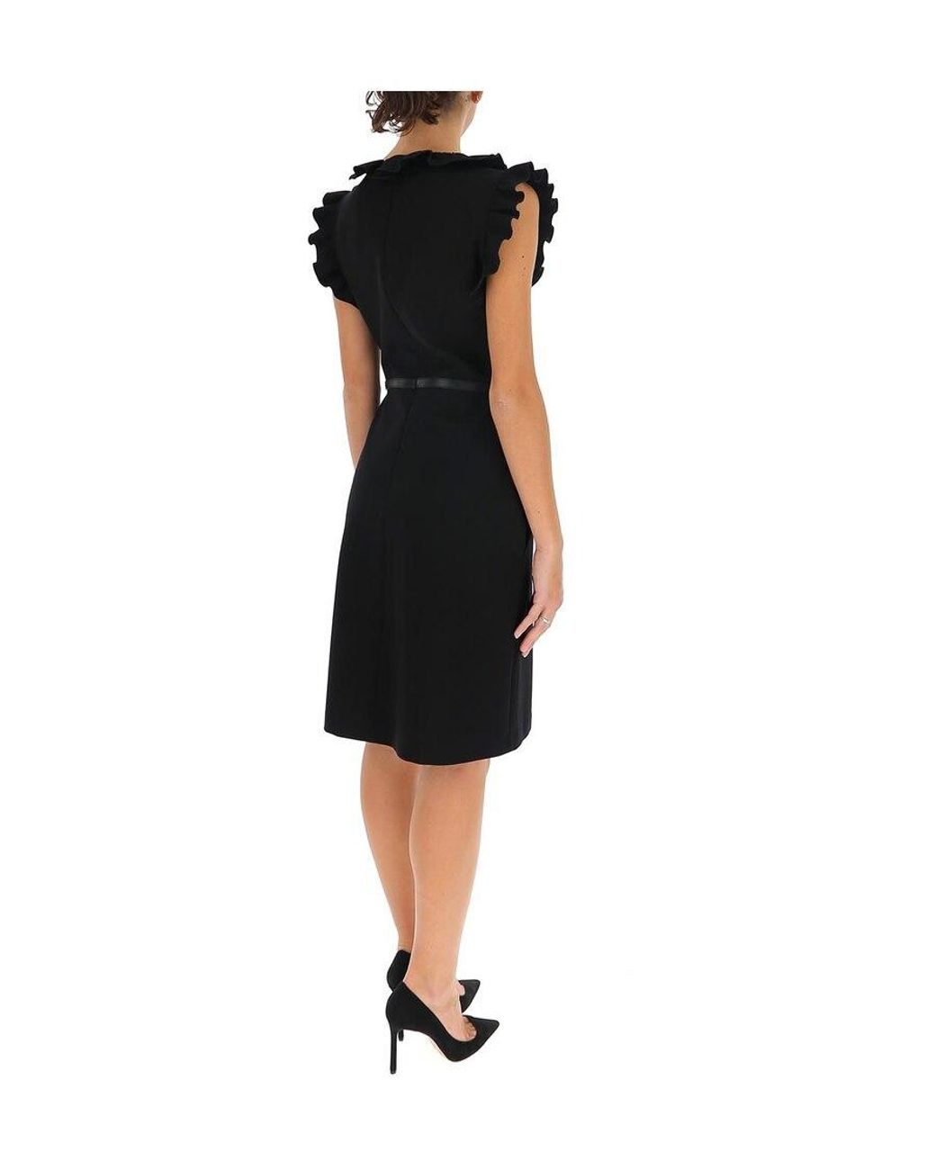 Gucci Black Ruffled Sleeveless Dress
