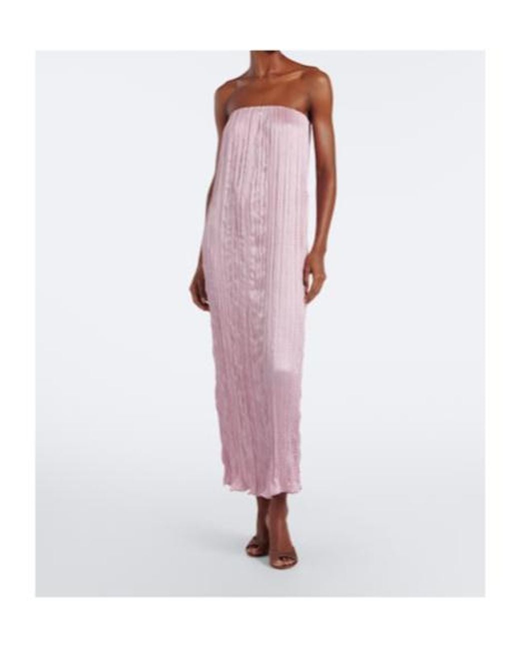 Posse Pink Esme Scarf-Detail Satin Maxi Dress