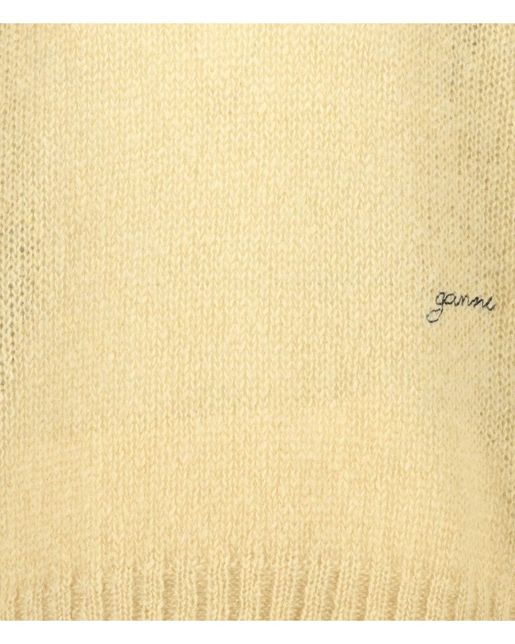 Ganni Yellow Crewneck Long-Sleeved Jumper
