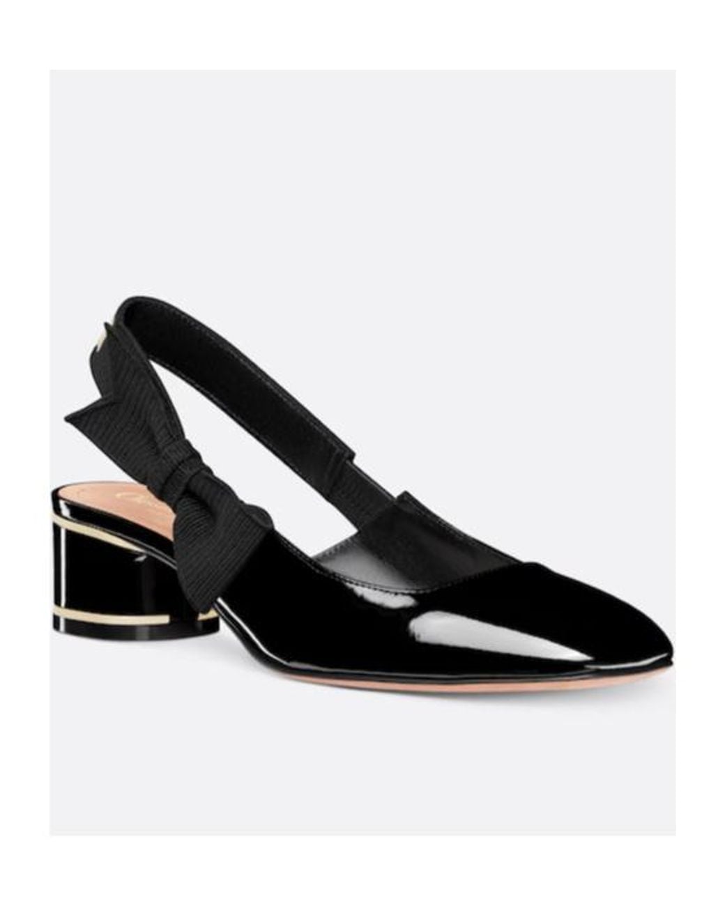Dior Black Christian Bow Detailed Slingback Pumps
