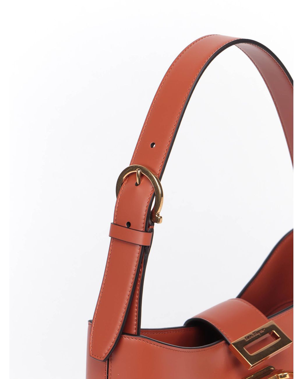 Ferragamo Red Gancini Flip-Lock Shoulder Bag