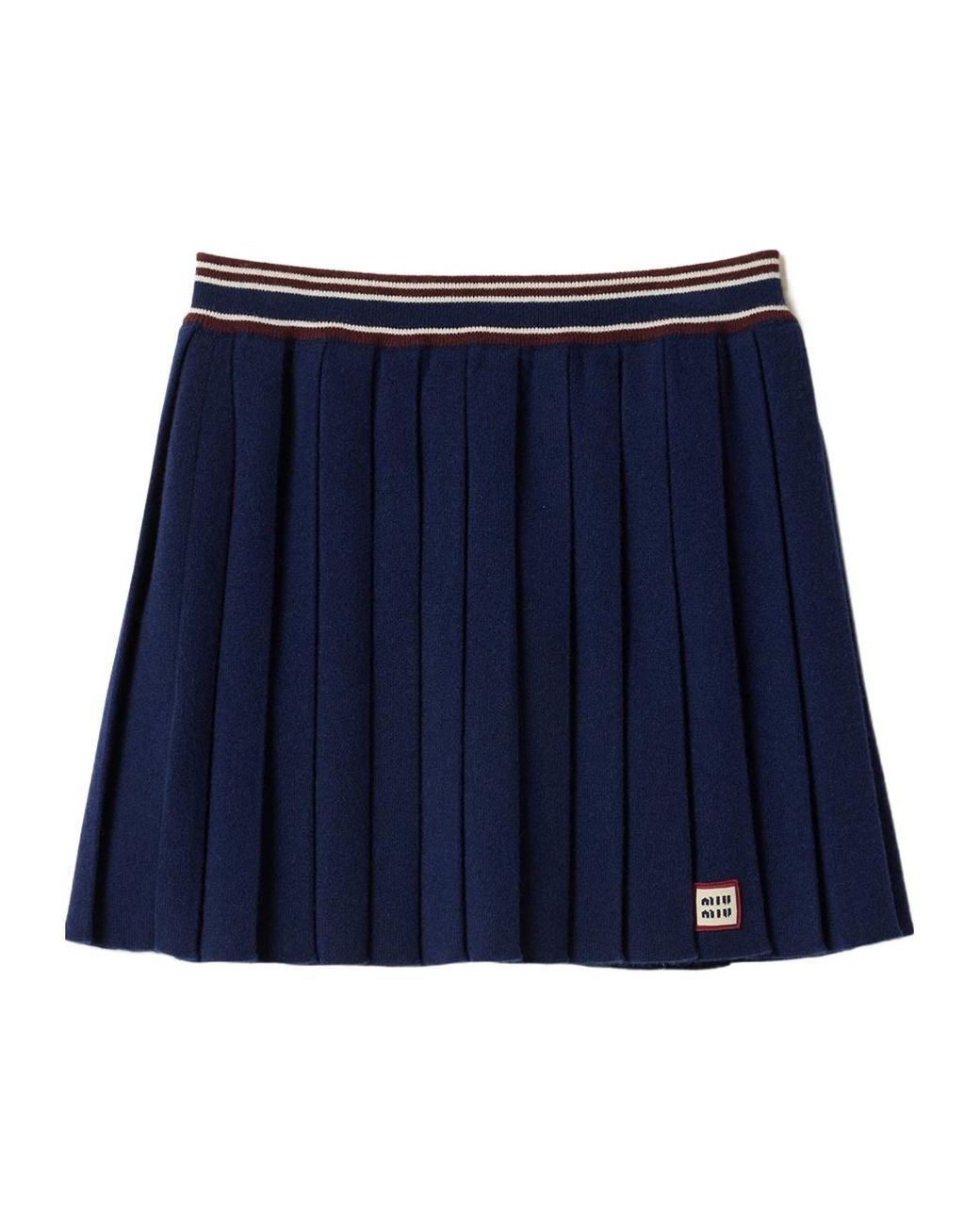 Miu Miu Blue Pleated Mini Skirt