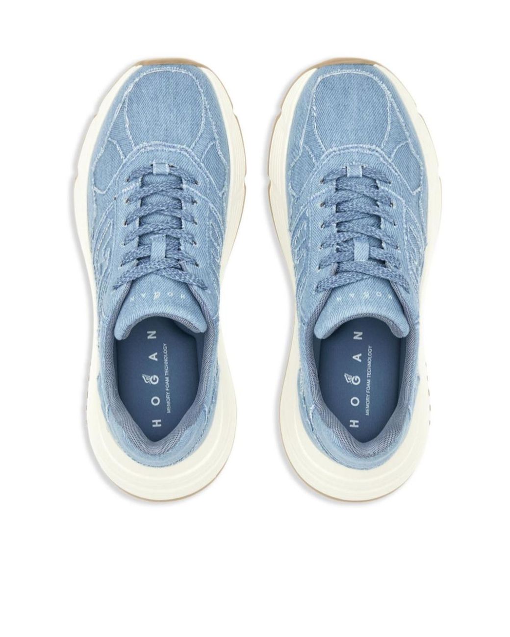 Hogan Blue Logo Embossed Chunky Sneakers