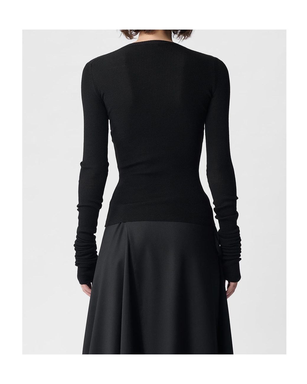 Ann Demeulemeester Black Round Neck Sweater