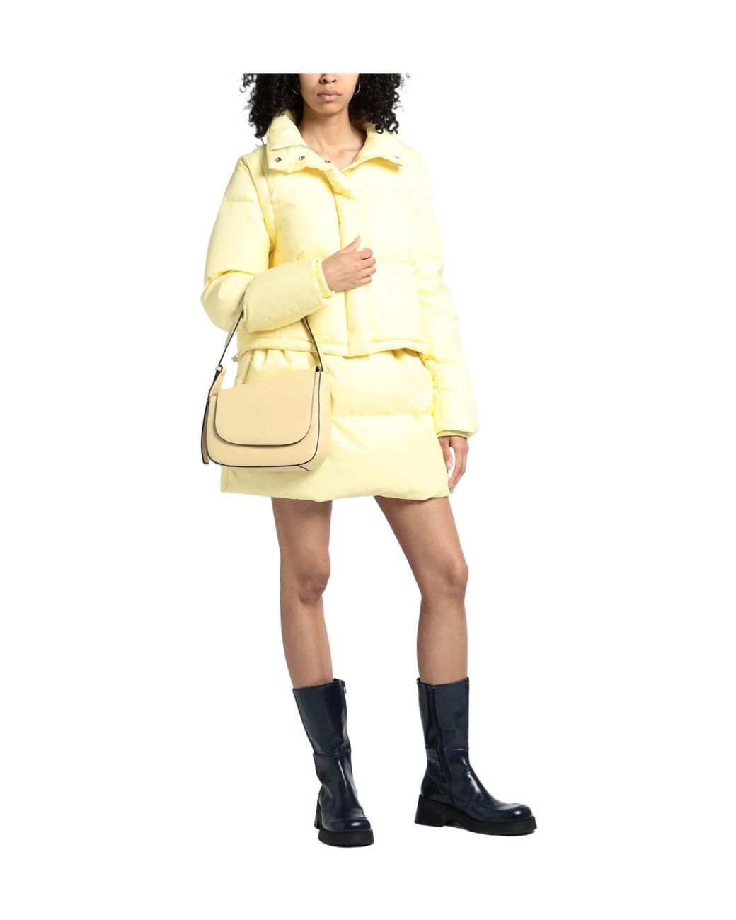 MM6 by Maison Margiela Yellow Minimal Solidcolour Longsleeve Down Coat